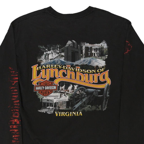 Vintage black Virginia Harley Davidson Long Sleeve T-Shirt - mens medium