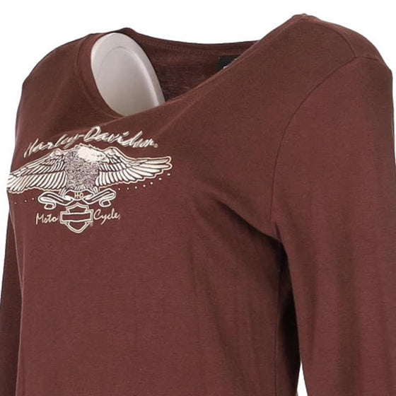 Vintage brown Harley Davidson Long Sleeve T-Shirt - womens large