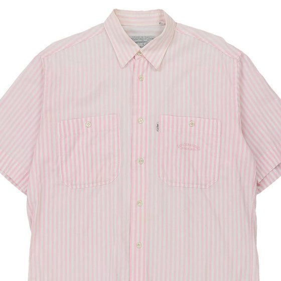 Vintage pink Levis Short Sleeve Shirt - mens medium