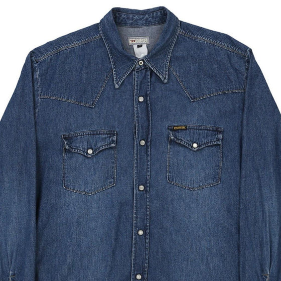 Vintage navy Diesel Denim Shirt - mens x-large