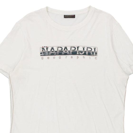 Vintage white Napapijri T-Shirt - mens large