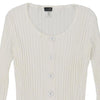 Armani Jeans Long Sleeve Top - Medium White Cotton