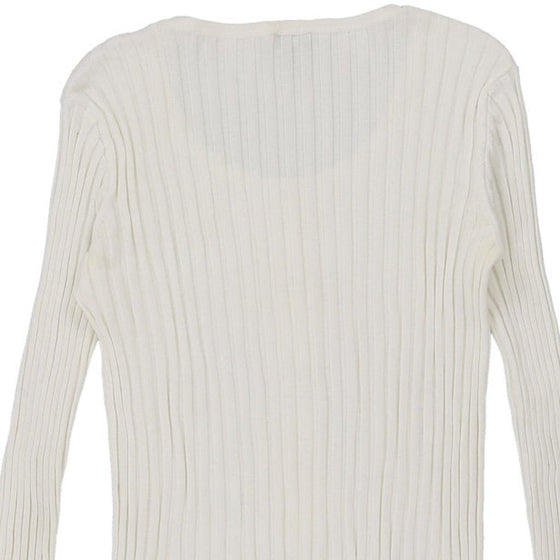 Armani Jeans Long Sleeve Top - Medium White Cotton