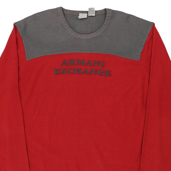 Vintage red Armani Exchange Jumper - mens x-large