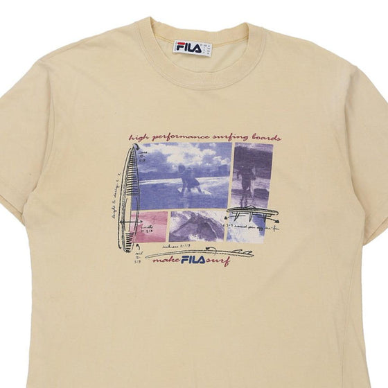 Vintage beige Fila T-Shirt - mens x-large