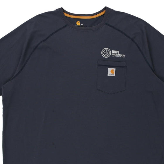 Pre-Loved navy Carhartt T-Shirt - mens xx-large