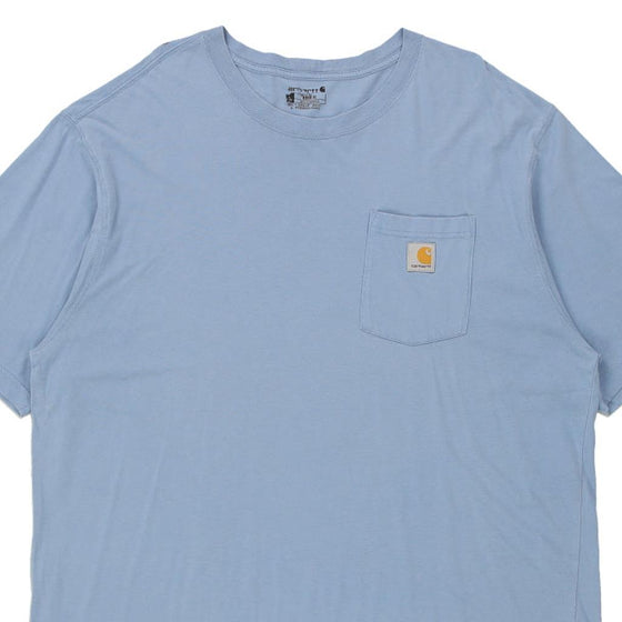 Pre-Loved blue Carhartt T-Shirt - mens x-large