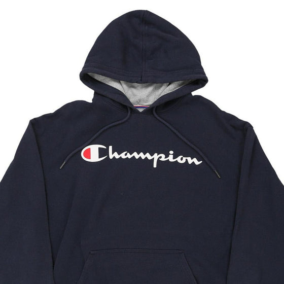 Vintage navy Champion Hoodie - mens x-large