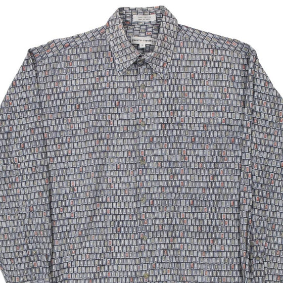 Vintage blue Pierre Cardin Patterned Shirt - mens medium