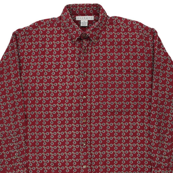 Vintage red Tribute Patterned Shirt - mens medium