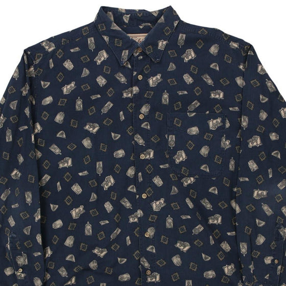 Vintage navy Woolrich Patterned Shirt - mens x-large