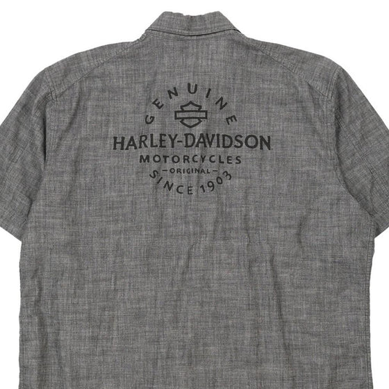 Vintage grey Harley Davidson Short Sleeve Shirt - mens x-large