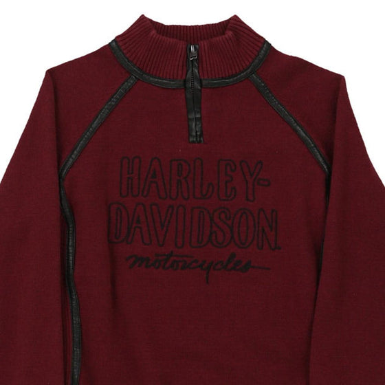 Vintage burgundy Harley Davidson 1/4 Zip - mens medium