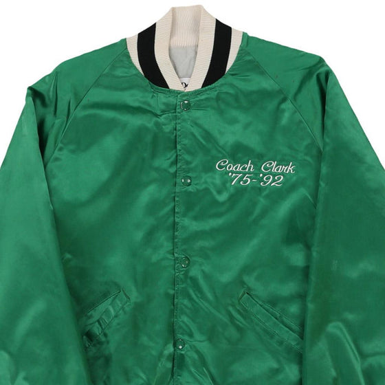 Vintage green Made in USA. Buena Park Aquatics, Coach Clark '75-'92 Delong Baseball Jacket - mens large