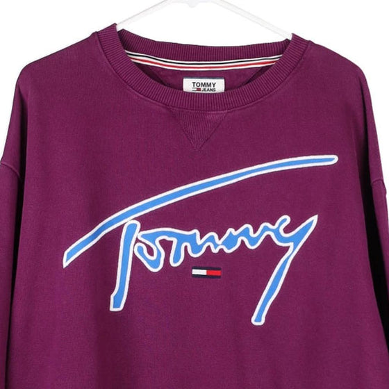 Vintage purple Tommy Jeans Sweatshirt - womens large