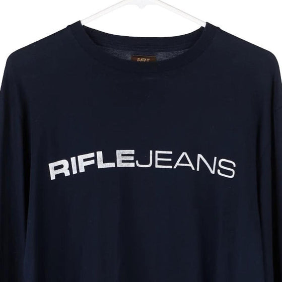 Vintage navy Rifle Sweatshirt - mens medium