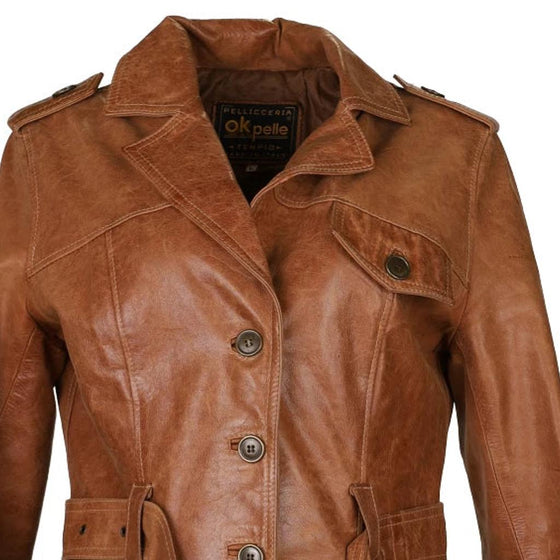 Vintage brown Tempio Leather Jacket - womens large