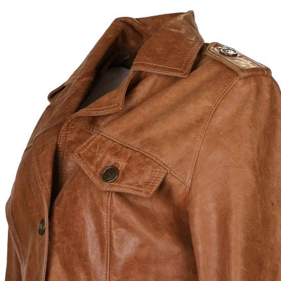 Vintage brown Tempio Leather Jacket - womens large