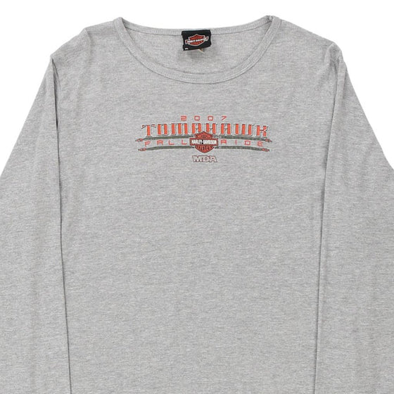 Vintage grey 2007 Tomahawk Harley Davidson Long Sleeve T-Shirt - womens x-large