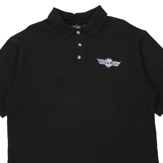 Vintage black Black n Blue Ball 2003 Harley Davidson Polo Shirt - mens large