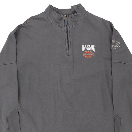 Vintage grey Harley Davidson 1/4 Zip - mens x-large