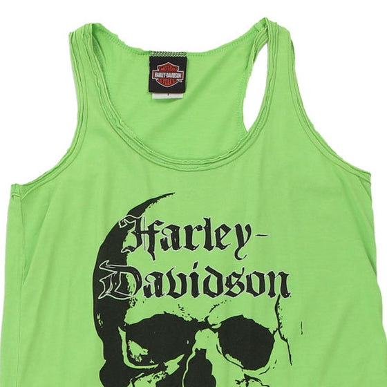 Pre-Loved green Bahamas Harley Davidson Vest - womens small