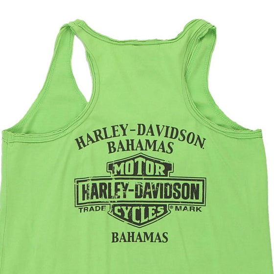 Pre-Loved green Bahamas Harley Davidson Vest - womens small