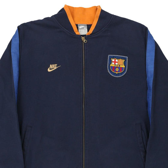 Vintage navy FC Barcelona Nike Zip Up - mens x-large