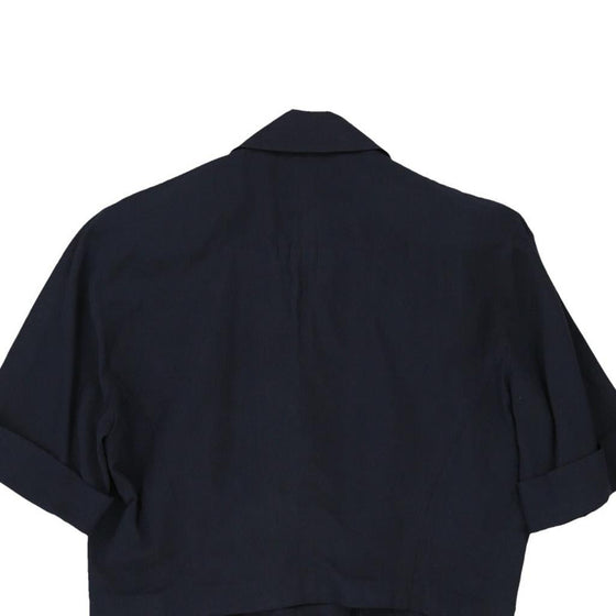 Iceberg Cropped Blazer - Large Navy Silk Blend