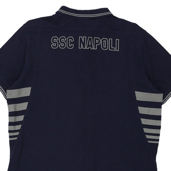 Vintage navy SSC Napoli Macron Polo Shirt - mens x-large