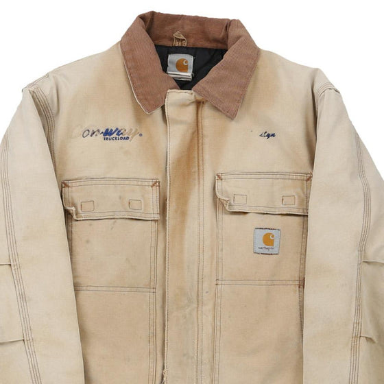 Vintage beige Heavily Worn Carhartt Jacket - mens small