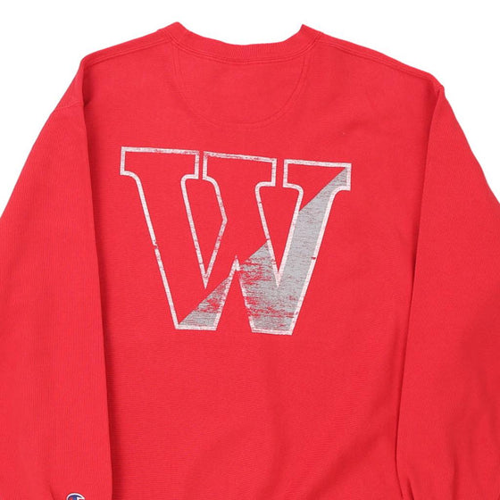 Vintage red Reversed Weave Wabash College Champion Sweatshirt - mens medium