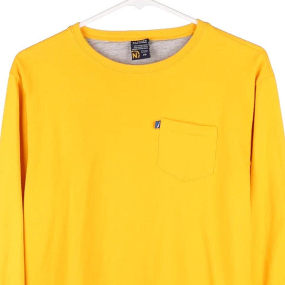 Vintage yellow Nautica Sweatshirt - mens large