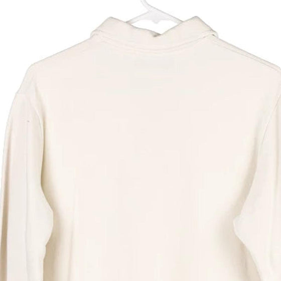 Vintage cream Galerie Blanche Long Sleeve Polo Shirt - womens x-large