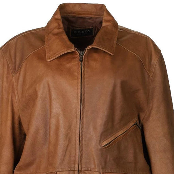 Vintage brown Ensto Leather Jacket - mens large