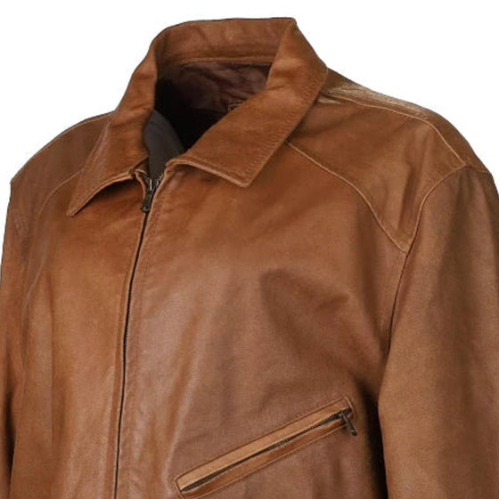 Vintage brown Ensto Leather Jacket - mens large