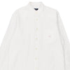 Burberry London Collarless Shirt - Large White Cotton