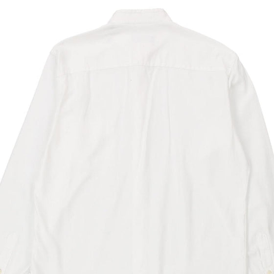 Burberry London Collarless Shirt - Large White Cotton