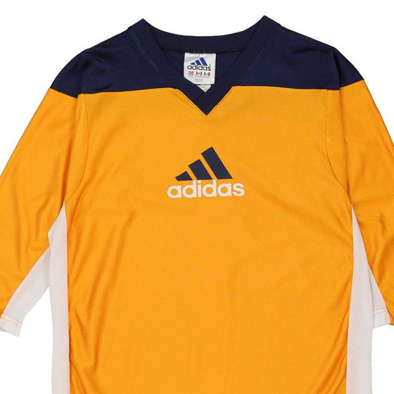 Vintage yellow Adidas Football Shirt - mens x-large