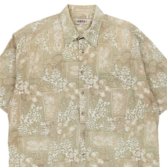 Vintage beige Campia Patterned Shirt - mens x-large