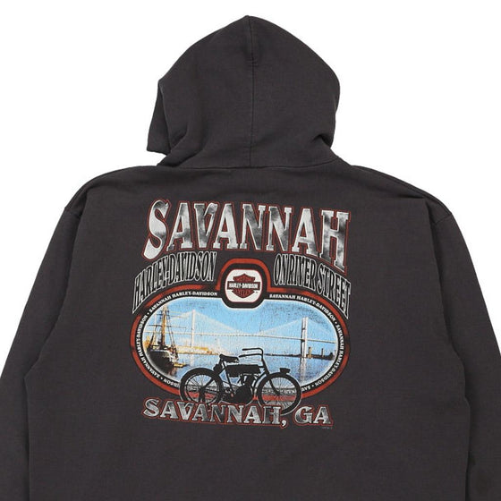 Pre-Loved grey Savannah, GA Harley Davidson Hoodie - mens x-large