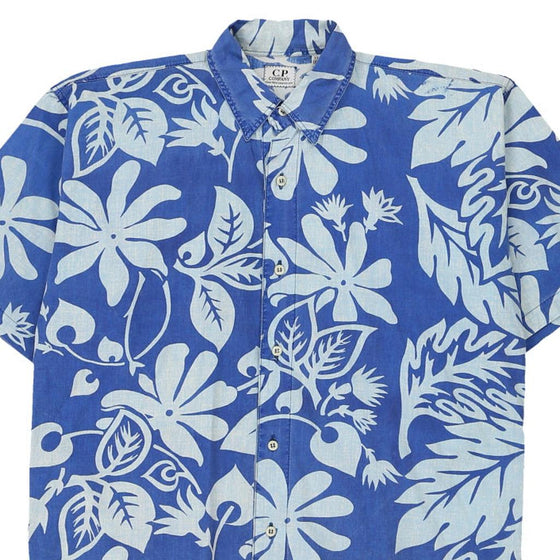 Age 13 C.P. Company Floral Hawaiian Shirt - Medium Blue Cotton