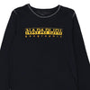 Age 14 Napapijri Spellout Long Sleeve T-Shirt - Medium Navy Cotton