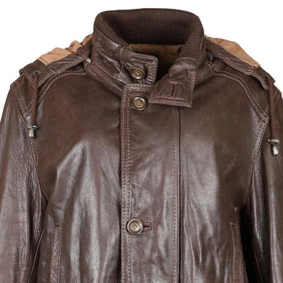 Vintage brown Conbipel Leather Jacket - mens x-large