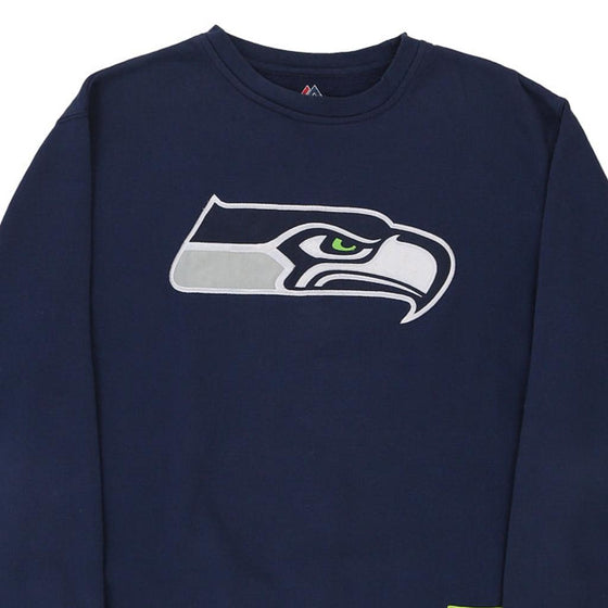 Vintage navy Seattle Seahawks Majestic Sweatshirt - mens medium