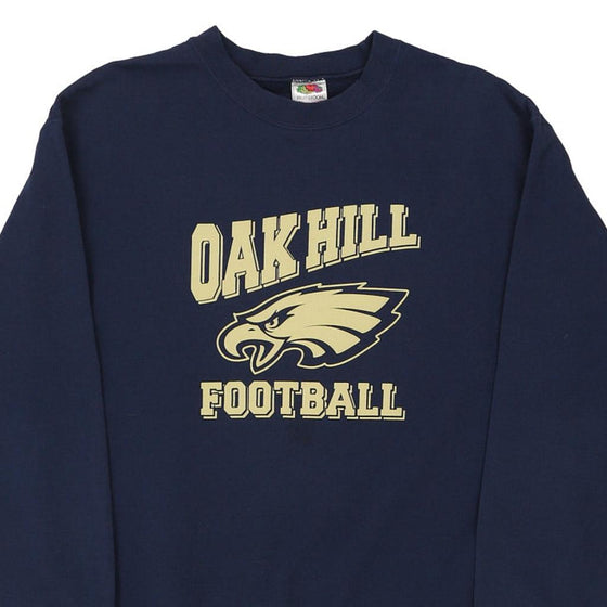 Vintage navy Oakhill Football Fruit Of The Loom Sweatshirt - mens large