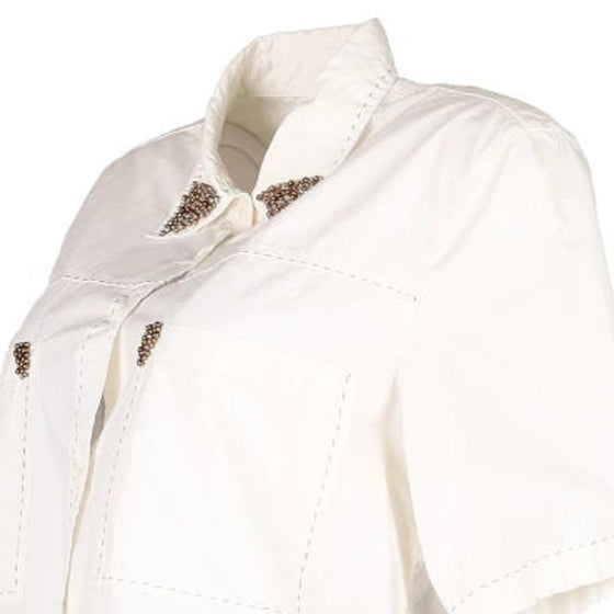 Vintage white Armani Jeans Blouse - womens medium