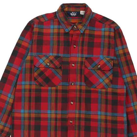 Vintage red Long Woolrich Flannel Shirt - mens large