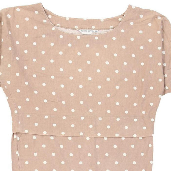 Alberto Aspesi Polka Dot T-Shirt - Medium Beige Cotton Blend - Thrifted.com