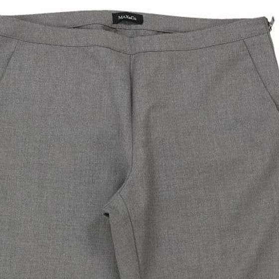 Max & Co Trousers - 33W UK 14 Grey Cotton